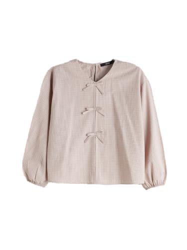 LC WAIKIKI Girl V-Neck Bow Detail Girls' Blouse Shirt