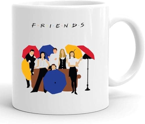 Spoil Your Wall Umbrellas & Characters from Friends Popular TV Show Printed Ceramic Coffee Mug 325ml, Perfect Gifting Drinking cup