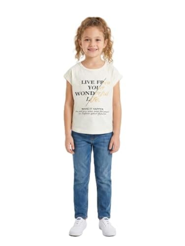 Pebeo Printed T-shirt for Girls Off White 4Y