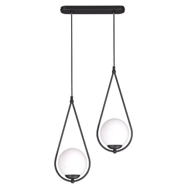 Generic Pendant Light 2 Bulb Without Bulbs 60x50x60cm Black