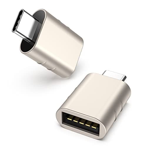 Syntech USB C to USB Adapter Pack of 2 USB C Male to USB3 Female Adapter Compatible with iPhone 16 Pro Max MacBook Pro Air 2023 iMac iPad Mini Pro, Other Type C or Thunderbolt 4/3 Devices, Starlight