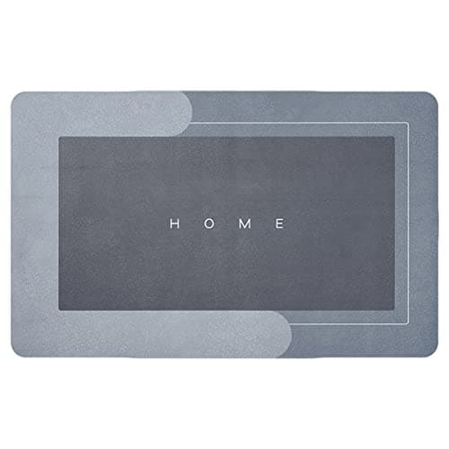 Happy Go-Mart Microfiber Soft Bath Mat, Non-slip Bathroom Mat,Super Absorbent Floor Mat, Quick-Drying Bath Mat Diatom Mud Shower Mat Durable Floor Mats (50x80cm, Blue Rectangle) Rug