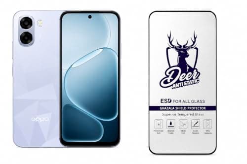 Ghazala Tempered Glass Screen Protector For Oppo A6t 5G, Clear