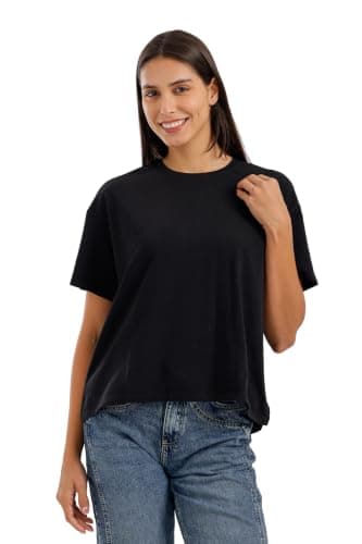 Carina Drop Shoulder T-Shirt Black - L