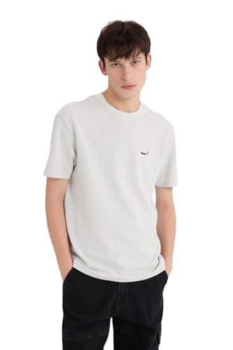 DeFacto Mens Young Regular Fit Crew Neck Short Sleeve Knitted T-Shirt T-Shirt (pack of 1)