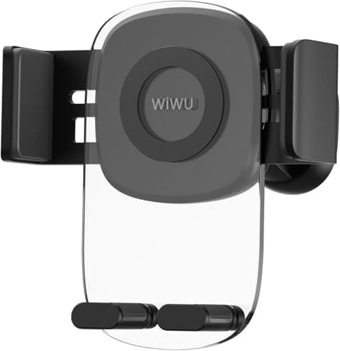 WIWU CH008 Mini Car Bracket Semi-Transparent, 360 degrees rotation, Lightweight design, Fixed position air outlet, Applicable to 4 to 6.7 inch phones - Black Portable electronic device mount