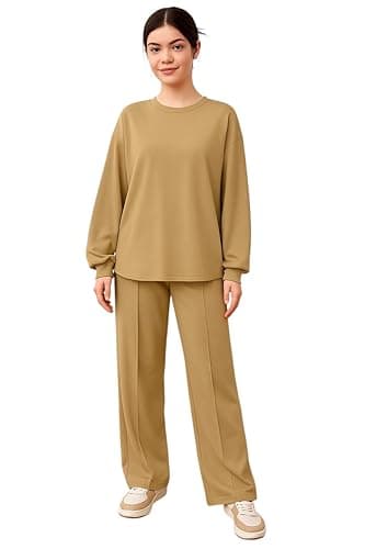 Romba Sport Girls Women Cotton Heavy Material Side Slits Loose Fit Comfy Fashion Suit Coordinated outfit