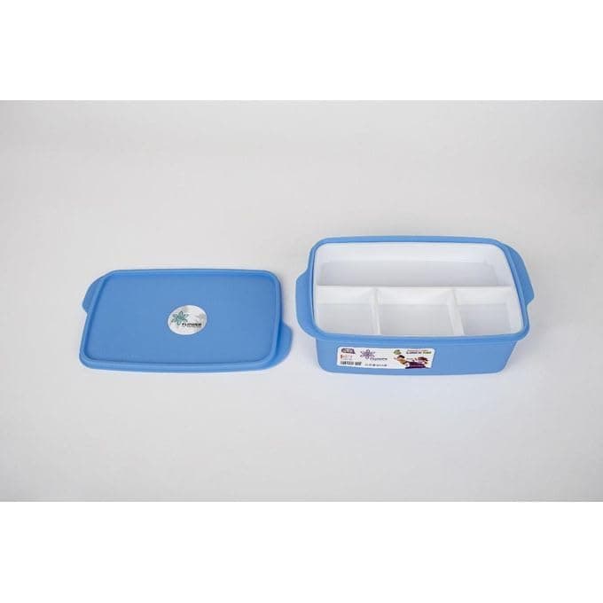 1L Divided Lunch Box with 4 Compartments and Sauce Container Leakproof Airtight Lid for Daily Meal Prep and Food Storage 255 x 155 x 55 mm Meal holder