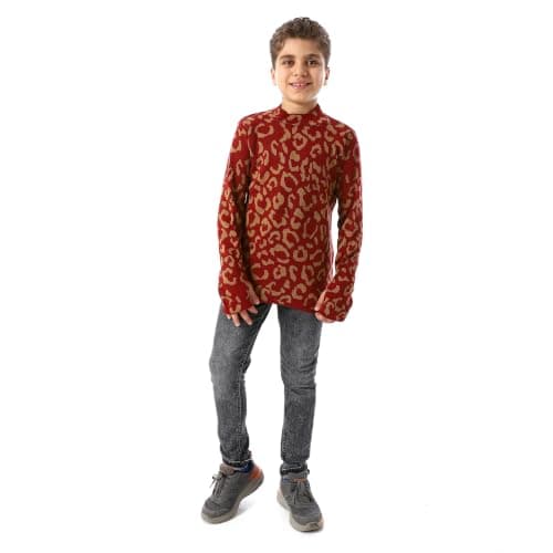 CAESAR Womens Unisex wool pullover with a tiger pattern Unisex wool pullover with a tiger pattern Outerwear
