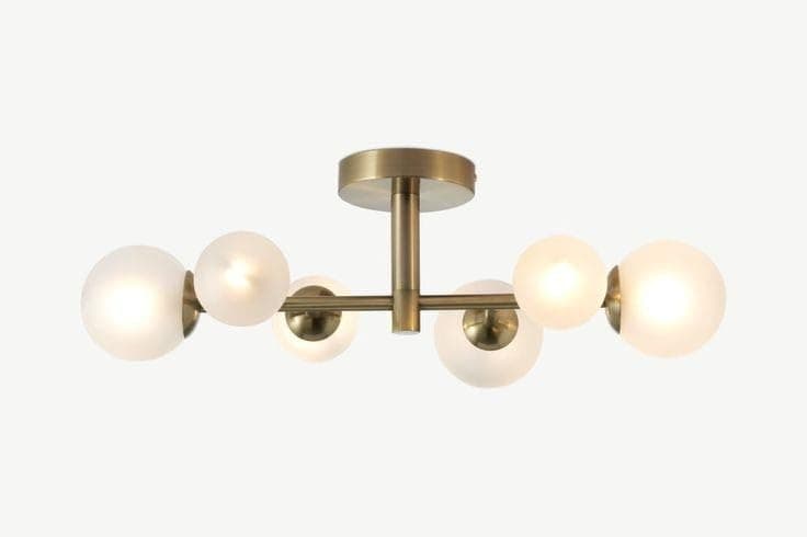 Generic Pendant Light 6 Bulb Without Bulbs 30x80x30 cm Gold