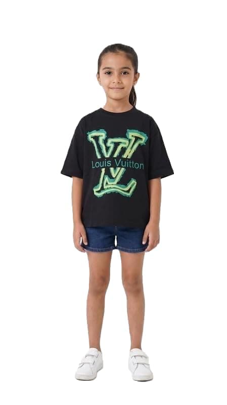 Pebeo Girls Printed Short Sleeve Comfortable and Stylish T-Shirt Black & Green 18Y