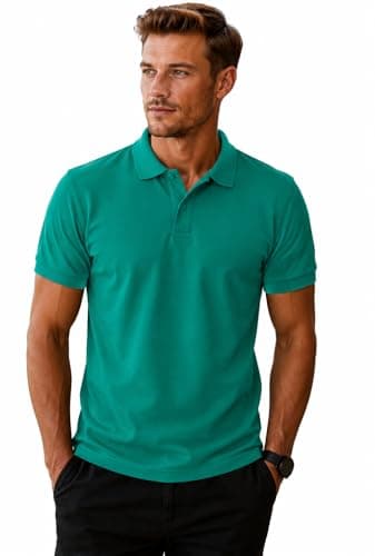 Men’s Polo T-Shirt – Classic Short Sleeve Casual Top, Soft Cotton Feel, Comfortable Fit for Daily Wear