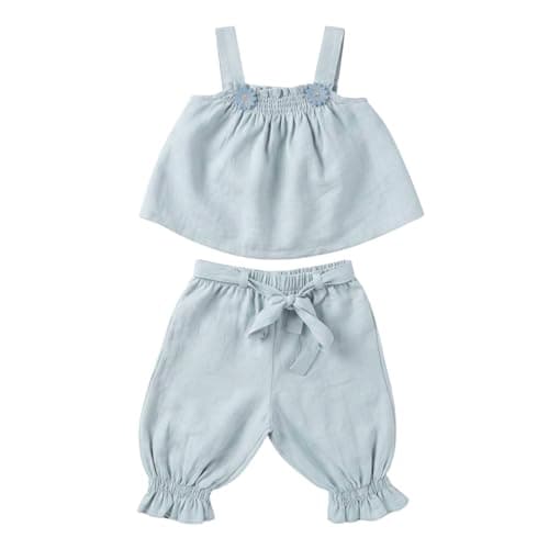 Sikaaa Girls Sleeveless T-Shirt&pants Shape Flower Sleeveless T-Shirt&Pants (pack of 1)
