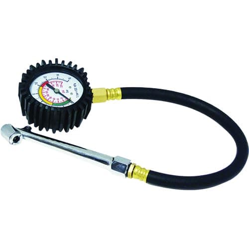 Tire Pressure Gauge 220 PSI 16 Bar with 38cm/15" Flexible Air Hose, Digital Pressure Gauge for Car, Motorcycle, Car Tire Measuring Tool - by KaberTrade Electromechanical gauge