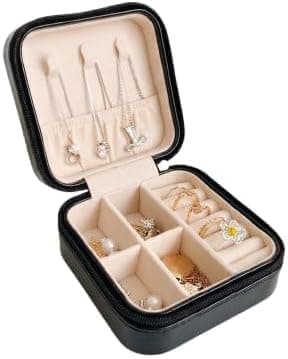 Mini Accessories Organizer – Small Jewelry Case for Necklaces, Bracelets, Rings, Earrings for Travel, Bag W Jewelry storage