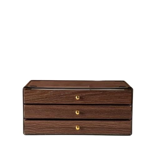 Acrylic Accessories Organizer 4 Drawers Velvet Lined with Crystal Handles and 2 Jars – Earring & Jewelry Organizer - AM Storage drawer