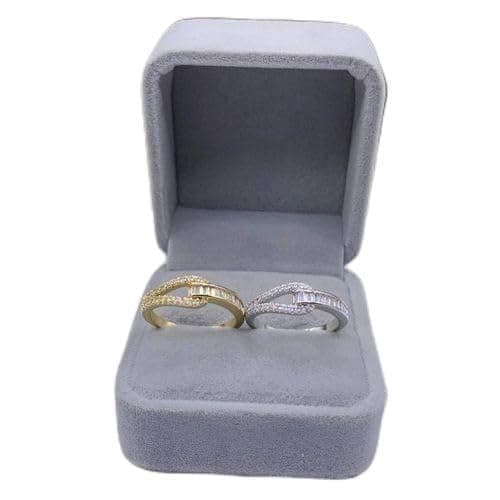 3 Diamonds 292474661779597 Platinum Plated Crossover Ring with Sparkling Crystal Detail for WomenS-1