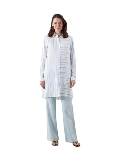 LC WAIKIKI Striped Women'S Shirt Tunic, 44 - Mix