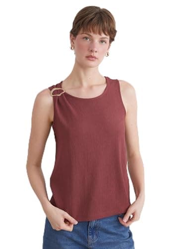 LC WAIKIKI Woman Crew Neck Textured Blouse Shirt