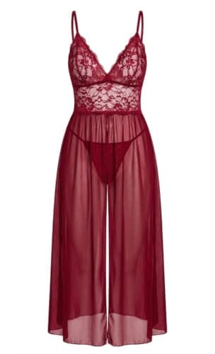 Women's Long Sheer Lingerie – Soft and Comfortable Home Use Sleep Leisure (AN) Nightgown nightshirt