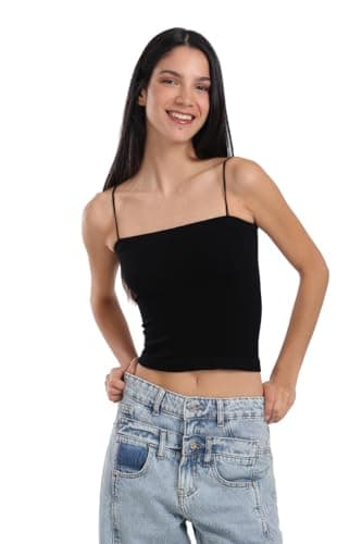 CARINA Womens Ribbed Square Neck Top Modern (pack of 1) Shirt