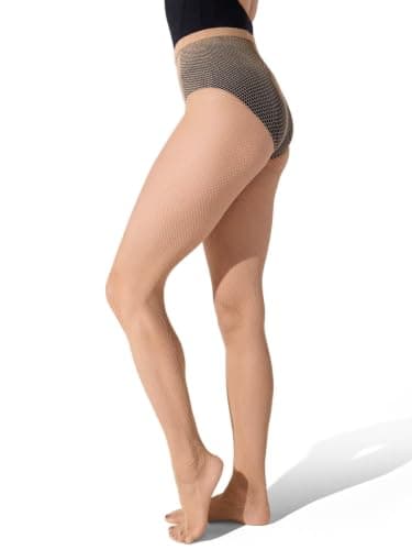 Capezio womens Studio Basics Fishnet Seamless Tight, Caramel, Large-X-Large