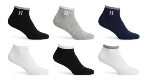 Freska Unisex Ankle Socks, 3 Pairs, Multi Colours, Cotton-Rich, with Embroidered Letter Detail