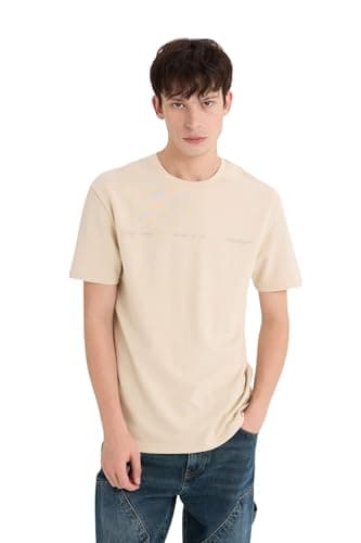 DeFacto Mens Regular Fit Crew Neck Short Sleeve Young Knitted T-Shirt D5515AX T-Shirt Sweater