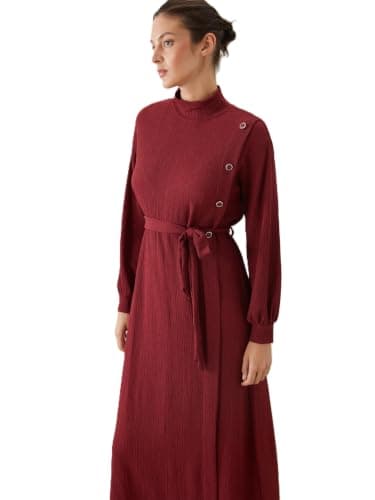 LC WAIKIKI Woman Funnel Neck Textured Dress
