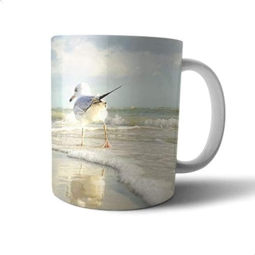 Ceramic Duck on Beach Print Mug - Multi Color Drinking cup