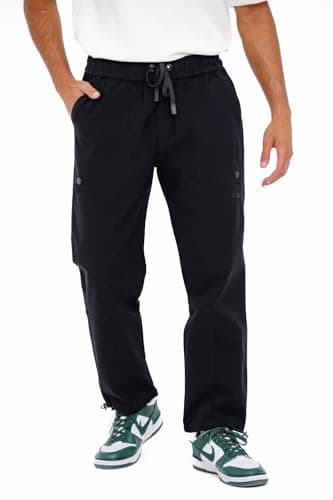 Slip On Plain Black Practical Joggers