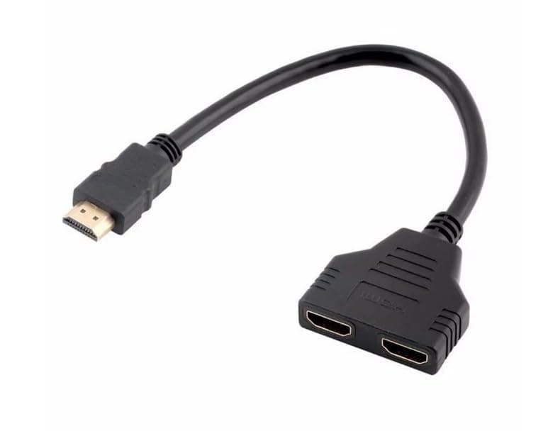HDMI Male to Dual HDMI Female Splitter 1 to 2 Output HDTV Adapter Cable Support 2 TVs Simultaneously with 1 Signal and 2 Output Av signal switch