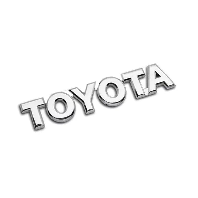 KaberTrade 3D Decorative Car Decal Sticker Decal Replacement for Lost and Damaged Sign, Chrome Finish (Fit & Compatible with Toyota Word,Size:12cm, Code:2386)