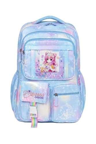 Girls School Backpack Princess AnimeOpens 180 degrees | 180-Degree Opening, Multiple Pockets