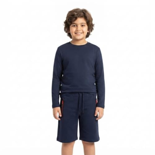 Red Circle Unisex Kids Pajama T-shirts, plain sleeves+zipper shorts Pajama T-shirts, plain sleeves+zipper shorts Outerwear