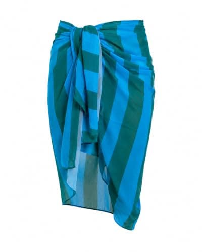 Green Stripes Maxi Flowy Wrap Swimwear
