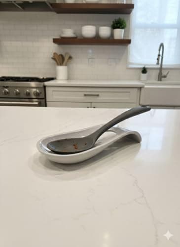 Generic Spoon Rest with Holder, available in multiple colors, Kitchen Utensil Organizer, Stylish Design for Countertop.