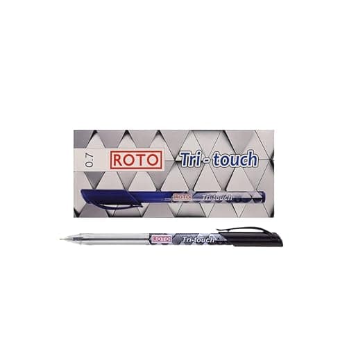 Pack of ROTO Tri-Touch Pens 0.7mm Black 12 Pens