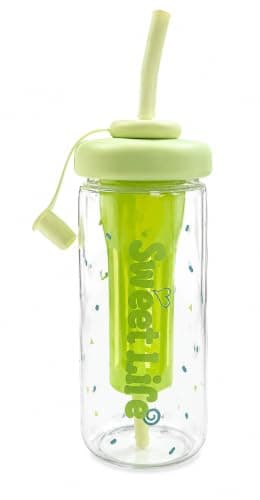 Ushop Clear Water Bottle with Lid and Straw Cute Fashion Decorative Water Bottle for Daily Use and Travel (Yellow)