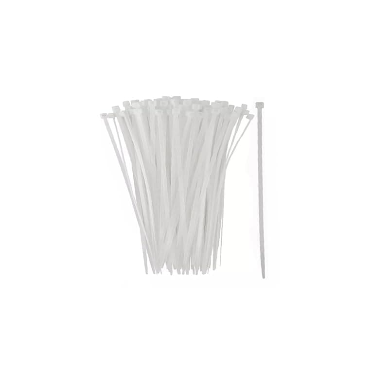 Cable Strap Tie, Aviz Plastic Tie Down Strap High Resistance for Indoor and Outdoor Use (100 Tie, White, 10cm, 3mm) - by KaberTrade