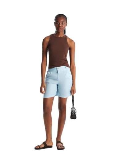 LC WAIKIKI Woman Loose Fit 100% Linen Women's Shorts
