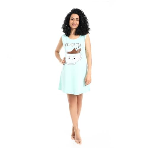 Andora Womens Printed Sleeveless Comfy Night Shirt