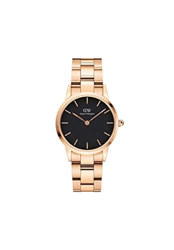 Daniel Wellington DW00100214 Stainless Steel Black-Dial Round Analog Watch for Women - Gold