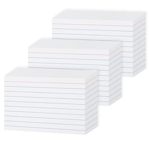 Goefun 240GSM/90LB Heavy Weight White Index Cards 3x5 Lined 300 Pack | Single Sided Lined Note Cards 3 x 5 Ruled Flashcards for Studying, Note Taking and To Do List Card stock
