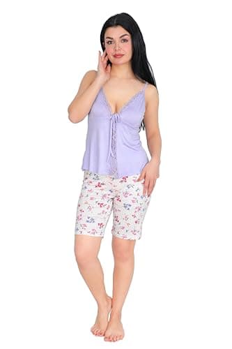 Women Viscose Hot Shorts Set, Stylish Floral Print Design - Fashion Printed Hot Shorts - Bold and Stylish Design for Home