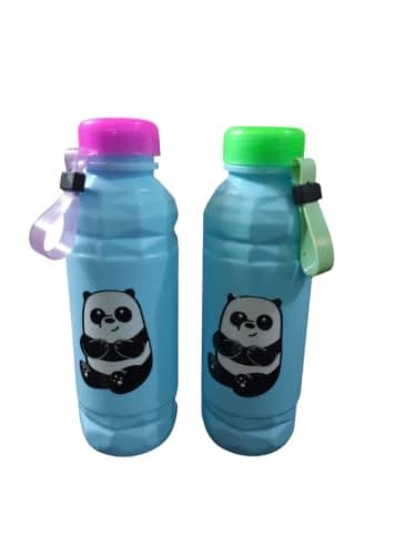 Plastic Water Bottle 500 ML Cute Panda Printed Multicolor With Strap (1 Piece)