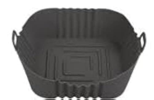 Black Air Fryer Silicone Mat, square Air Fryer Silicone Pot- 1 Piece base 16 * Height 5 CM ‎بطانة سيليكون مقلاة هوائية ، وعاء سيليكون مقلاة هوائية مربعة - قطعة واحدة مقاس قاعدة 16 * إرتفاع 5 سم Baking mat