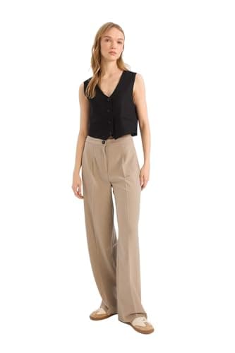 DeFacto Womens Young Straight Fit Woven Bottom Trousers Trousers (pack of 1) Pants