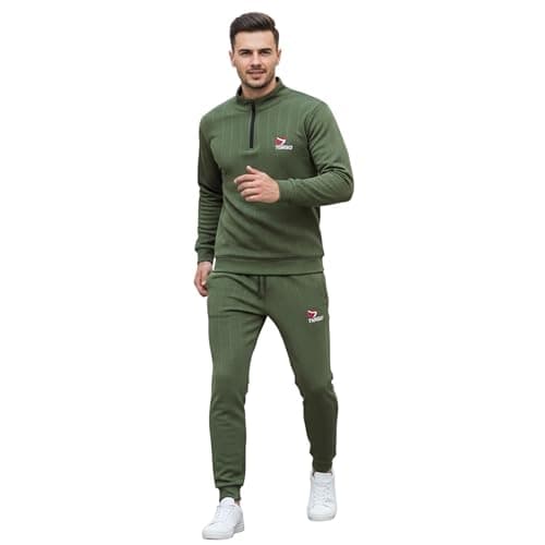 Miza Men's Winter Sports Set, Pullover with Pants Padded Marseille Material, Suitable for Gym, Daily Outings and Home Track suit