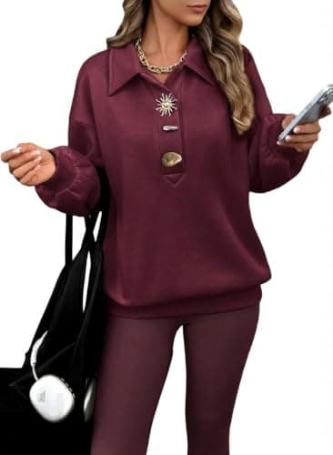 Women's Casual Metal Decor Sweatshirt, Autumn/Winter
